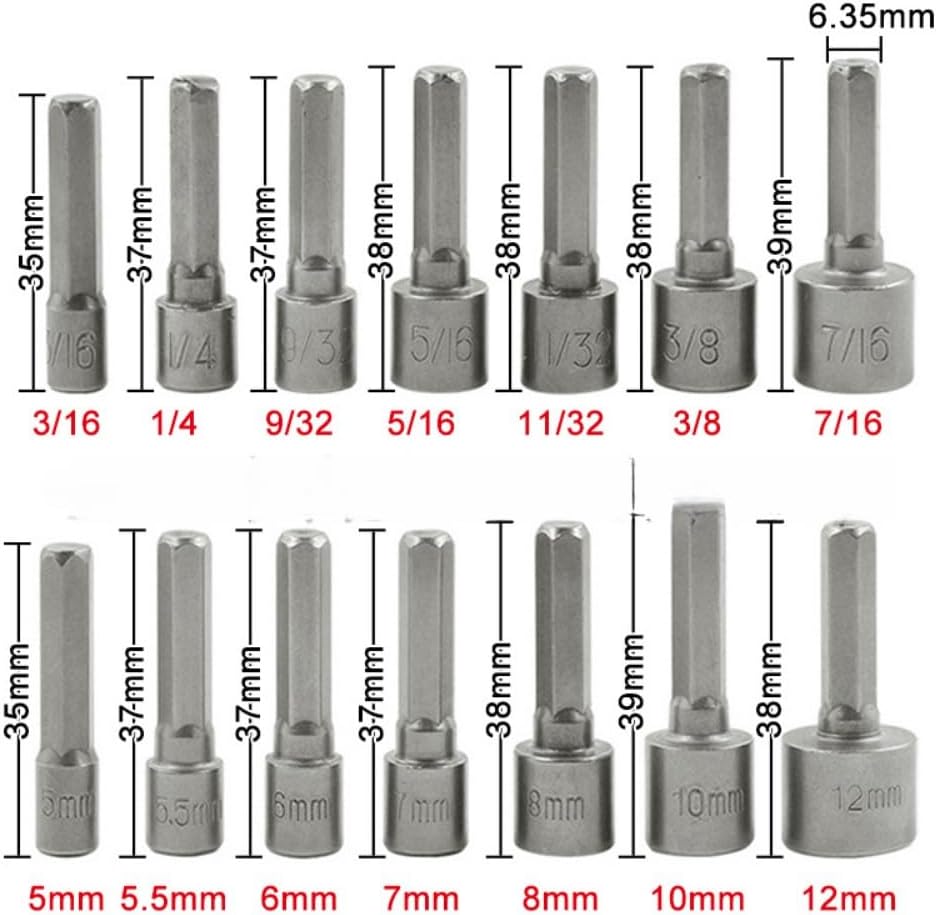 9/14pcs Hex Shank Power Nut Dr - Power Tools Online avis et prix