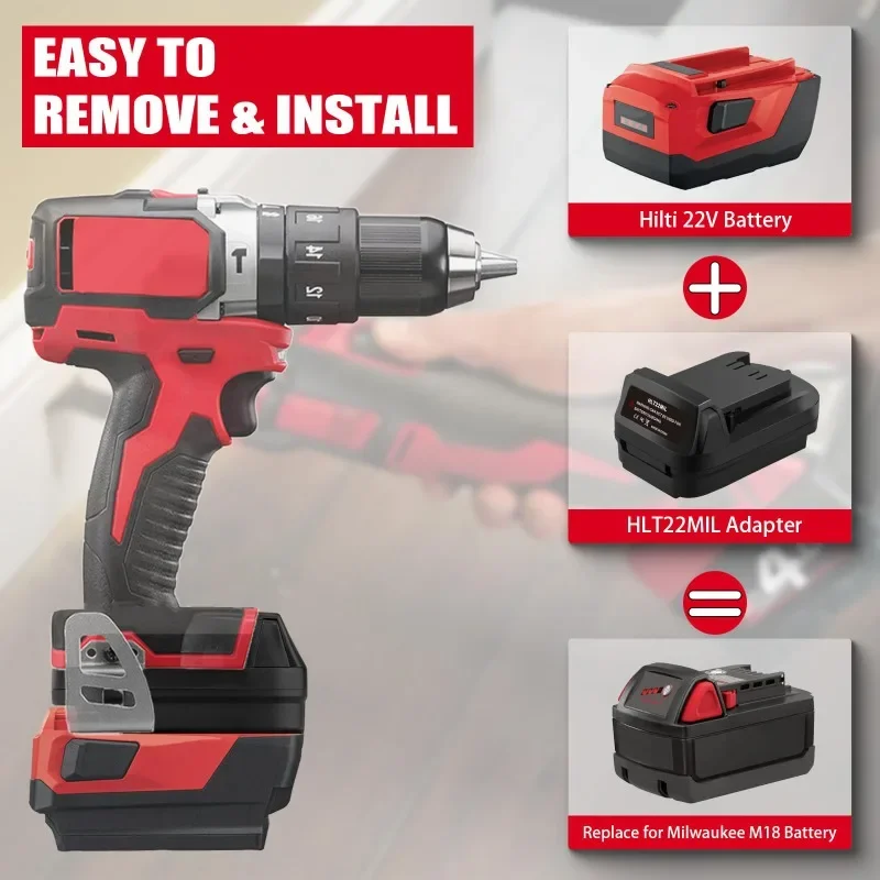 Battery Adapter for Milwaukee  - Power Tools Hilti avis et prix